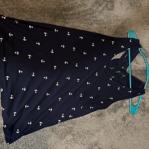 Maurices Navy Anchor Print Tank Top